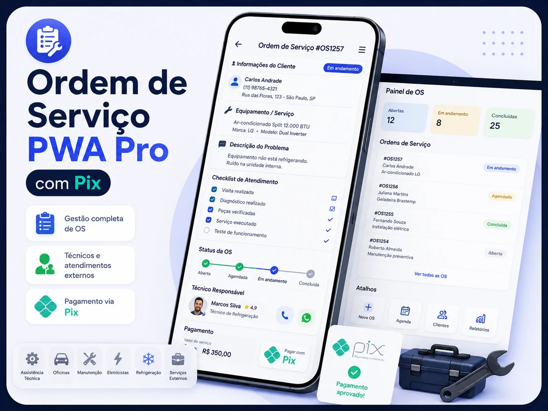 Ordem de Serviço PWA Pro com Pix